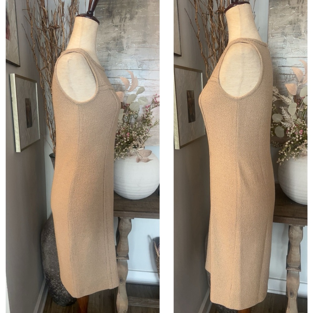 🚫SOLD🚫 St. John camel colored tweed knit aline dress size 2 - Picture 3 of 7
